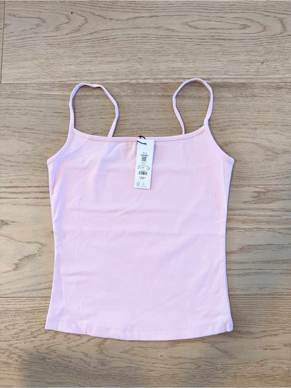 NWT 100092730 Garage HAUT SLEEK SCOOP CAMI PARFAIT PINK S